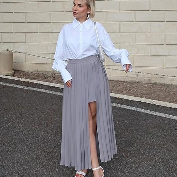 The Drop Women's Gull Half Open Pleated Skirt XXL - Picture 4 of 5